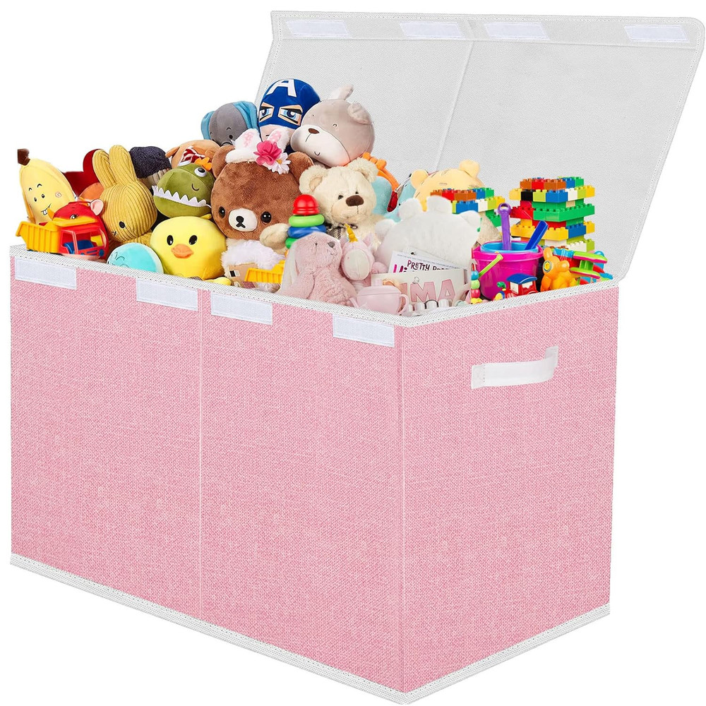 Caja de juguetes para niñas, organizador de juguetes con tapa, 62 x 33 x 40 cm