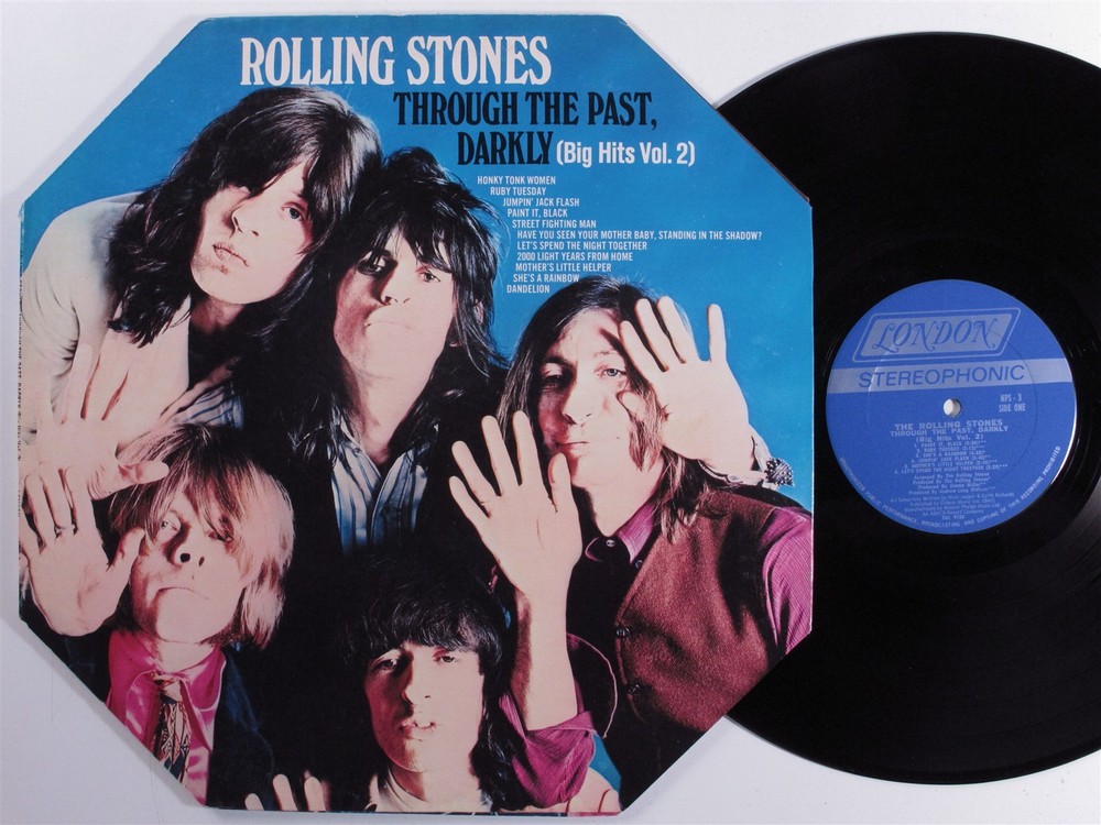 ROLLING STONES Through The Past, Darkly LONDON LP VG+ die-cut gatefold d