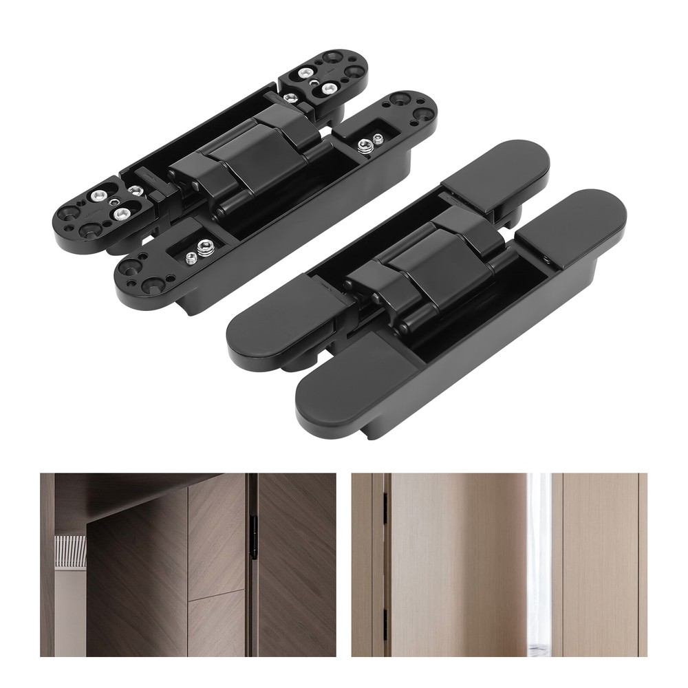 2x7 In Hidden Door Hinges Heavy Duty Invisible Hinge 180 Degree Swing Concealed