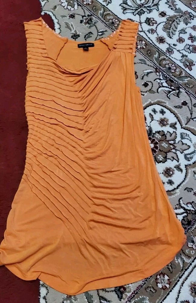 Willi Smith orange Sleeveless Scoop Neck Tank Top - Sz Small