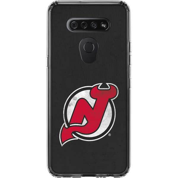 NHL New Jersey Devils LG K51/Q51 Clear Case - New Jersey Devils Distressed