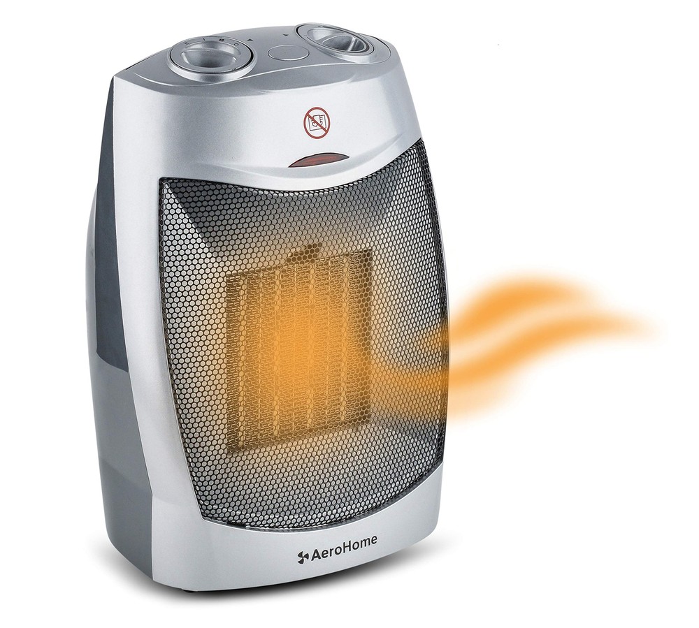 AeroHome 1500W / 750W Ceramic Portable Space Heater Indoor Electric Heater wi...