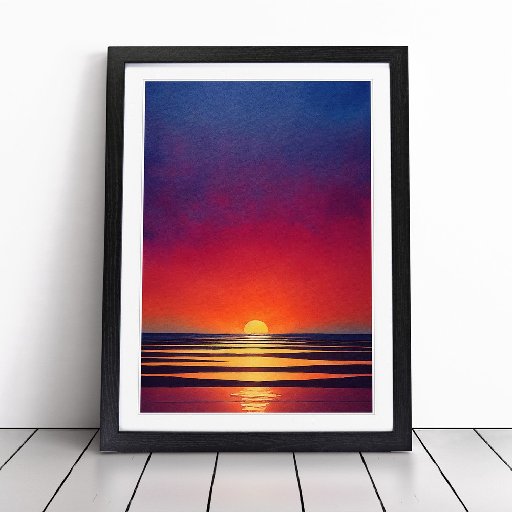 An Ocean Sunset No.2 Wall Art Print Framed Canvas Picture Poster Decor