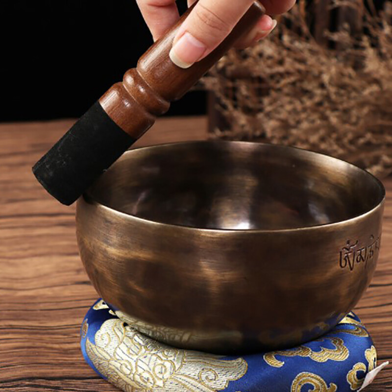 12/12.5/13cm Tibetan Singing Bowl Leather Stick Buddhist Singing Bowl Malla5