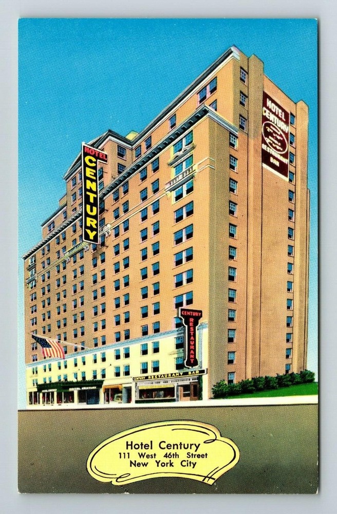 New York City NY, Hotel Century, Exterior, Vintage Postcard