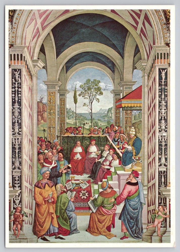 Siena Italy, Duomo Piccolomini Library, Pinturicchio in Mantua, Vintage Postcard