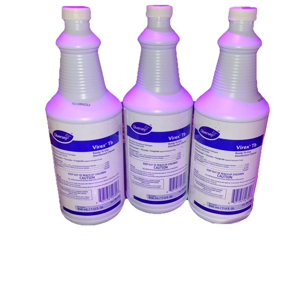 Diversey Virex TB Ready To Use Disinfectant Cleaner Three One Quarts (3)