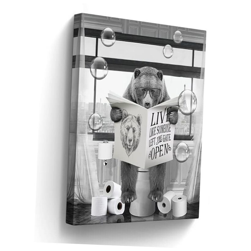 Funnys Canvas Wall Art Black and White Pictures Farmhouse 24L