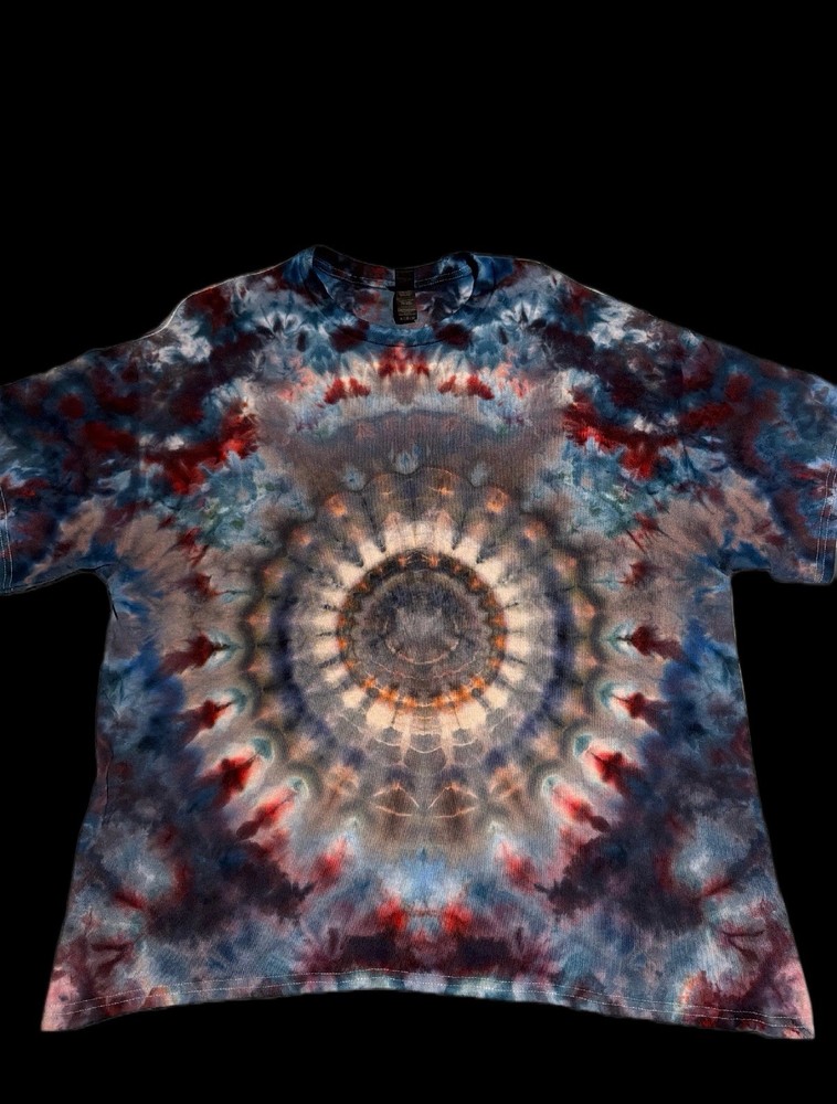 Hand Dyed Tie Dye Short Sleeve Shirt. Unisex For Men And Women. 100% Cotton L