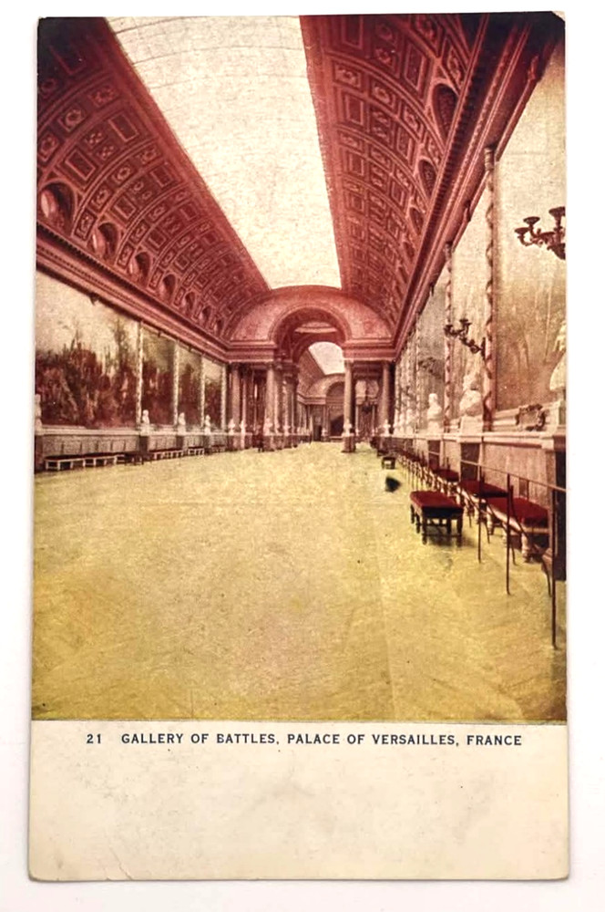 Gallery of Battles Palace of Versailles France Interior Antique Postcard