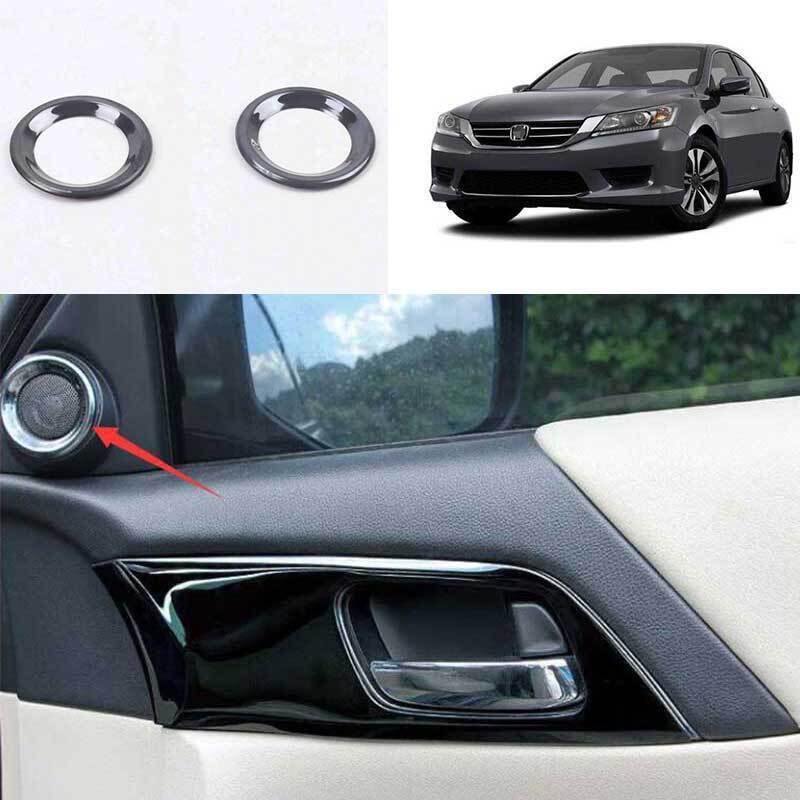 For Honda Accord 2013-2017 Black Steel A-Pillar Speaker Cover Sound Ring Trim 2P