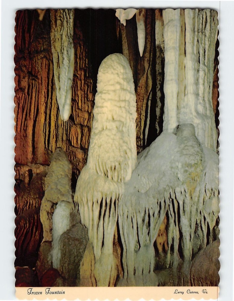 Postcard Frozen Fountain Caverns of Luray Virginia USA