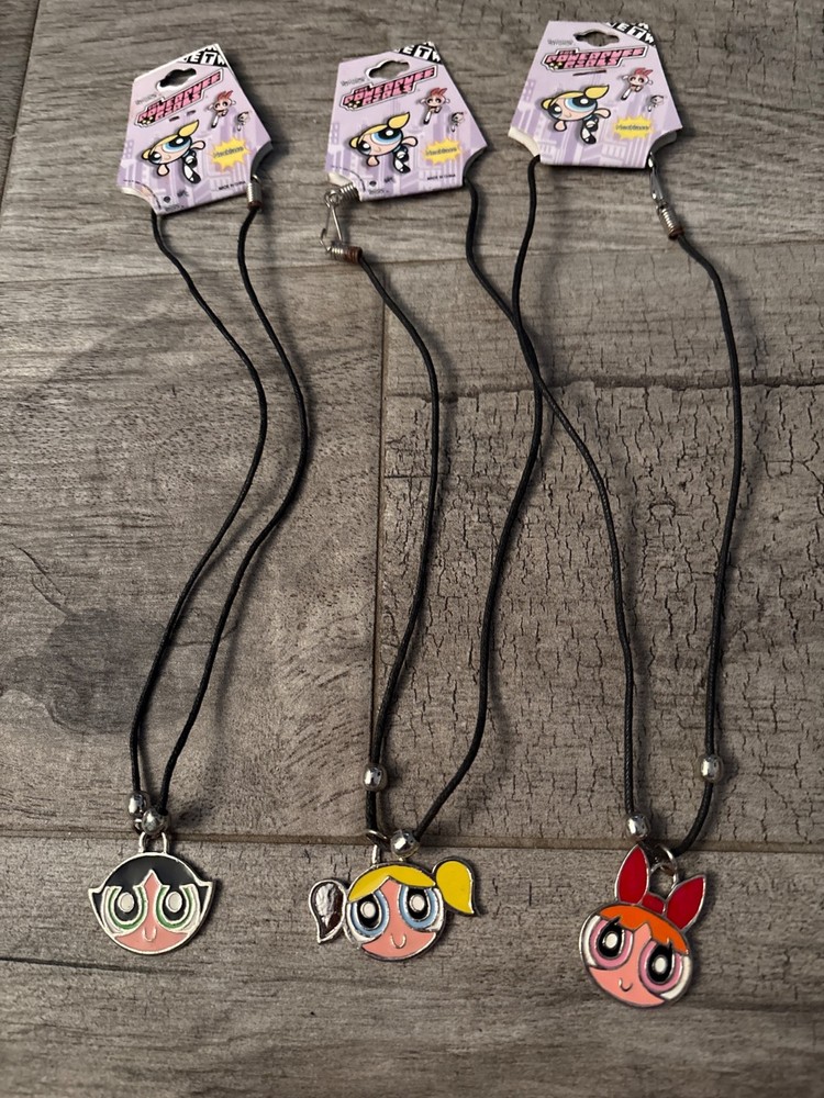 Blossom Powerpuff Girls Vintage neckles set of 3