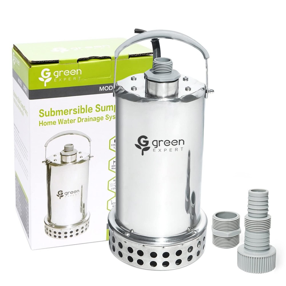 1HP Stainless Steel Submersible Sump Pump 4000GPH High Flow for Heavy Duty Use