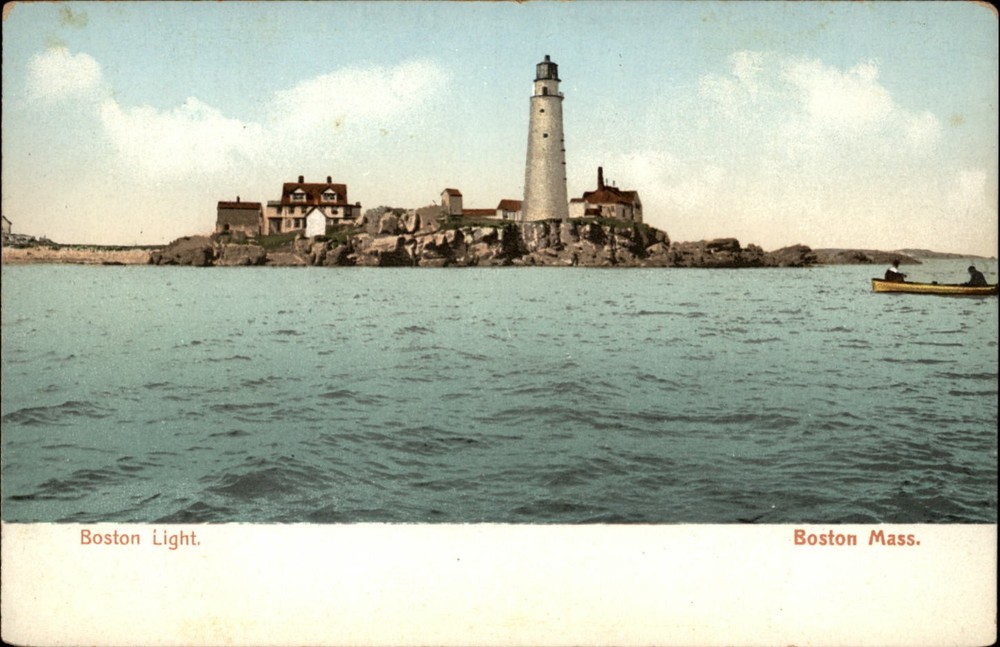 Boston Light Boston Massachusetts UDB c1905 unposted vintage postcard y982