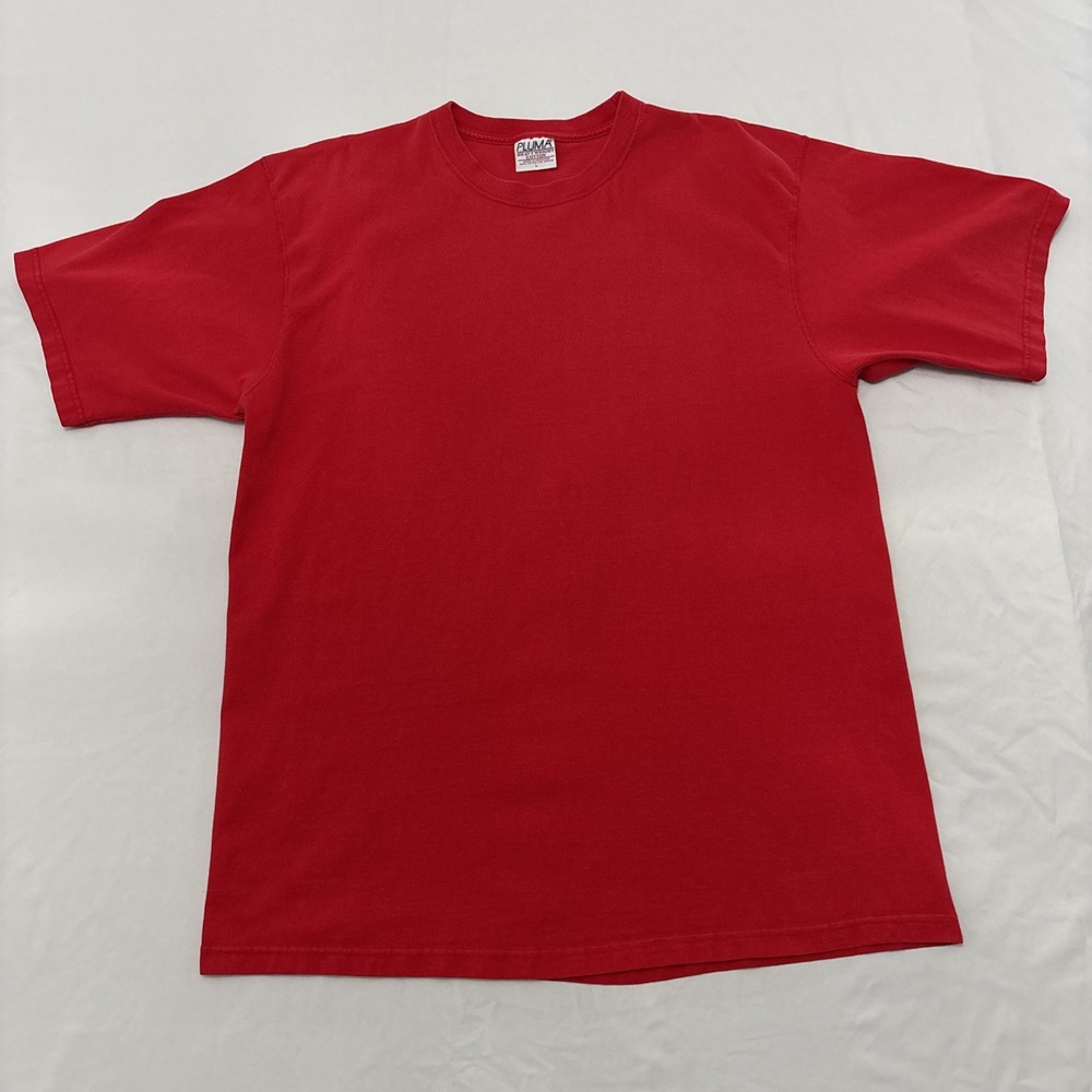 Vintage ✅ Pluma T-shirt Mens Red  Heavyweight Cotton Pre-Shrunk Classic ✅ Size L