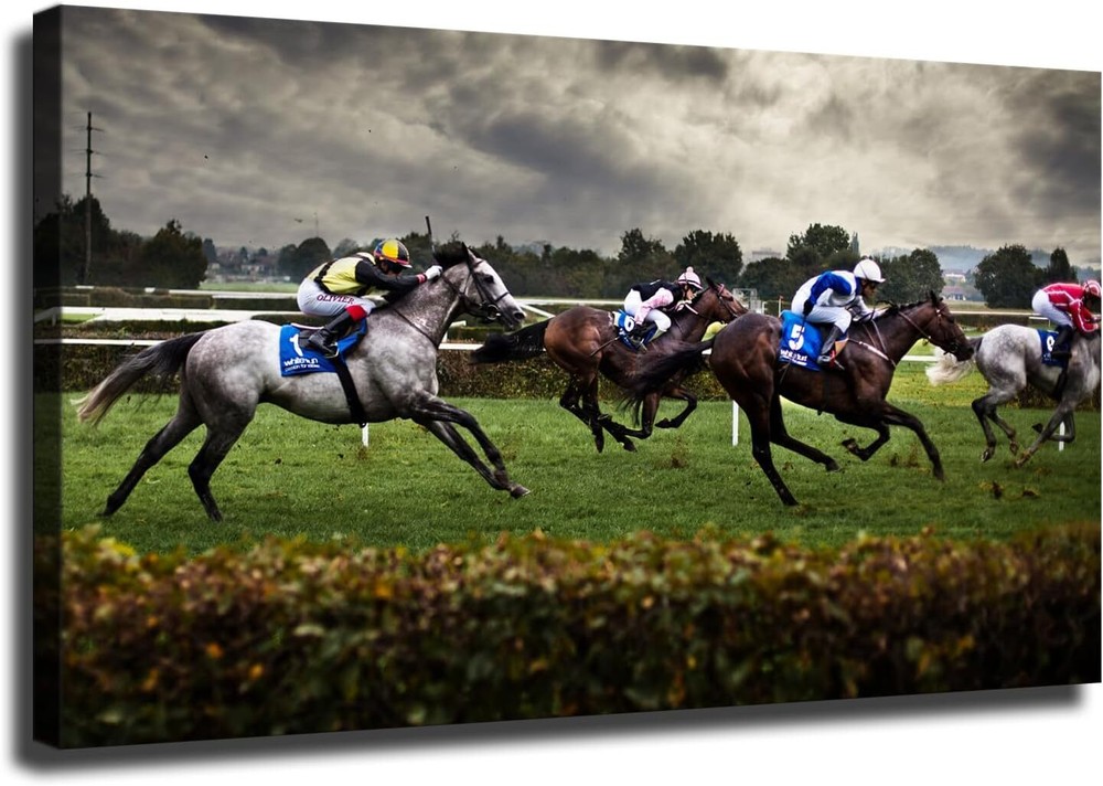 Kentucky Derby Modern Art Poster Horse Racing Wall Art Picture Print Photo