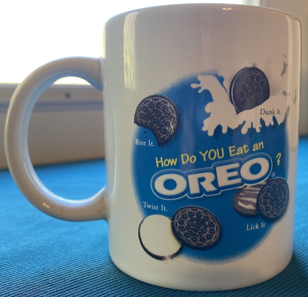 Vintage Oreo Cookie Nabisco Advertising Coffee Cup Mug White