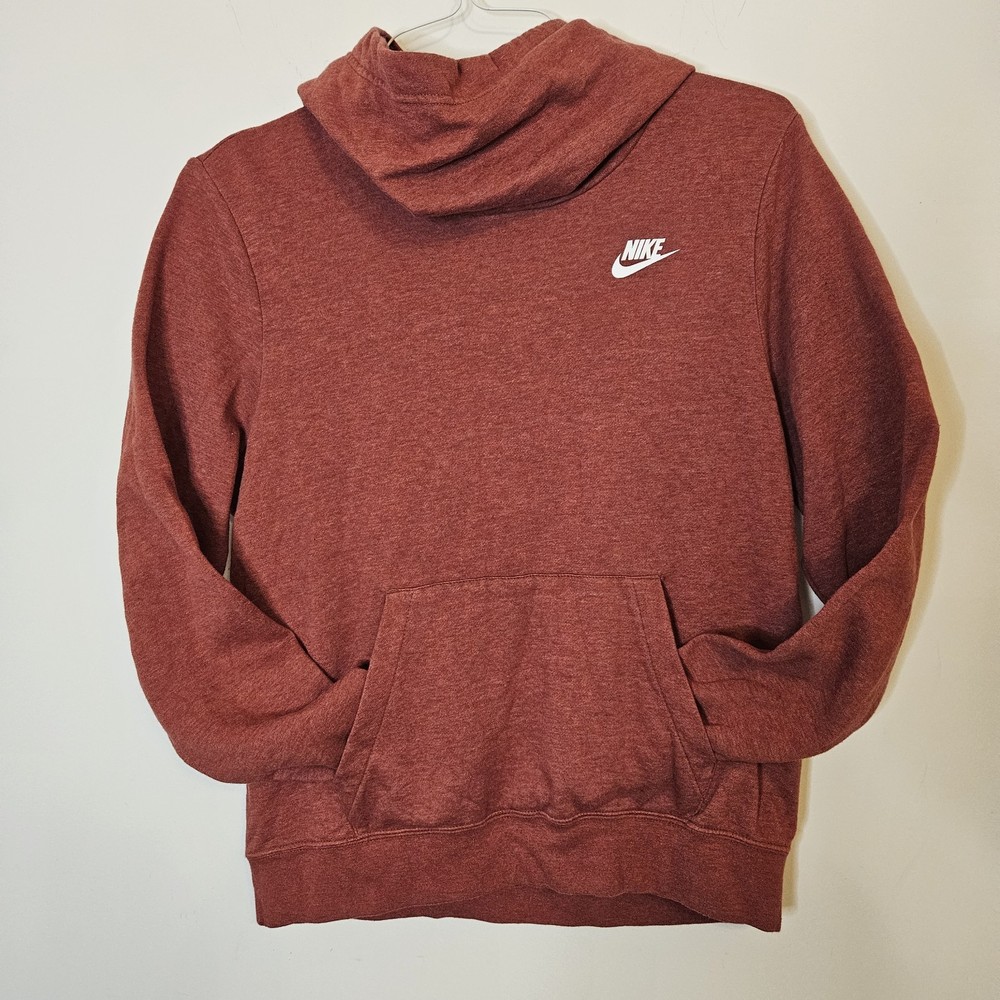 Nike Women Medium Cowl Neck Pullover Hoodie Sweatshirt Funnel Scuba Dark Red