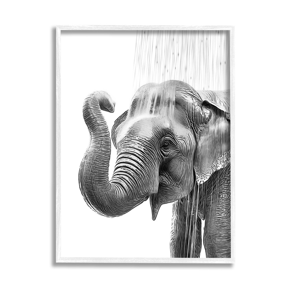Elephant Bathroom Splash Framed Giclee Art by Annalisa Latella