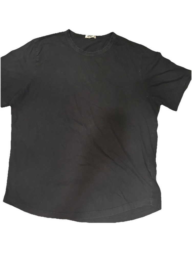 Buck Mason Shirt Mens XXL Black  Slub Curved Hem Tee Cotton Made USA