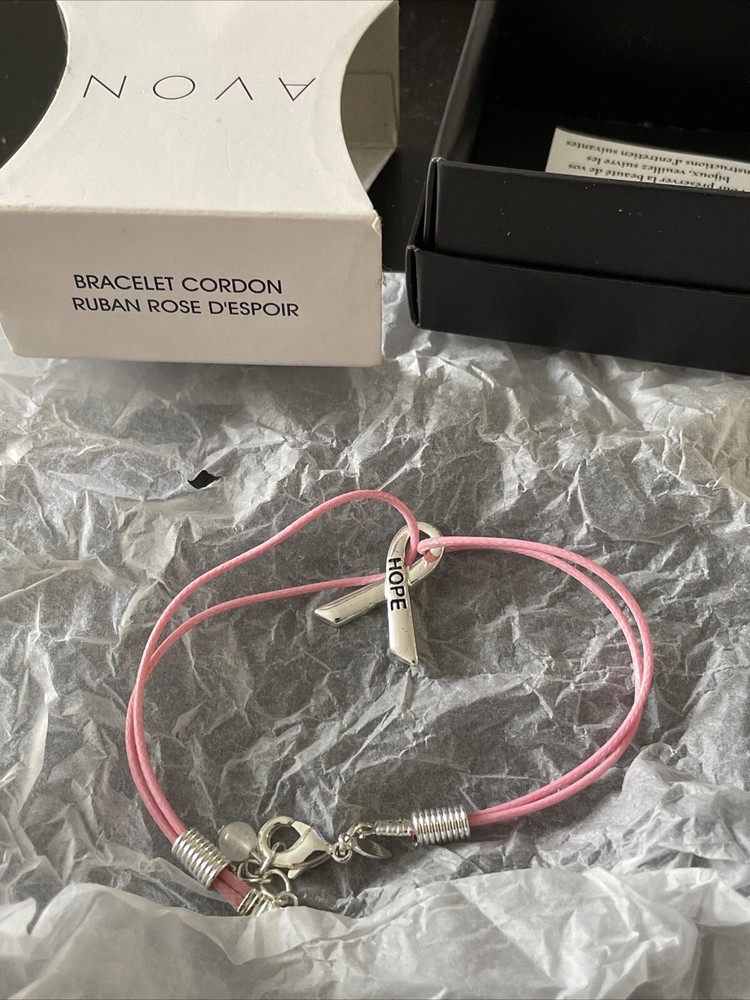 AVON Ribbon Cord Bracelet Pink Hope Breast Cancer Crusade Cord Awareness 2018