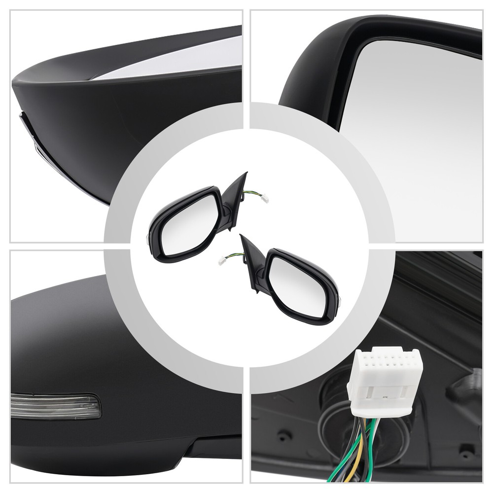 LH+RH Door Mirrors for 2014-2019 Mitsubishi Outlander Power Heated w/Signal Pair