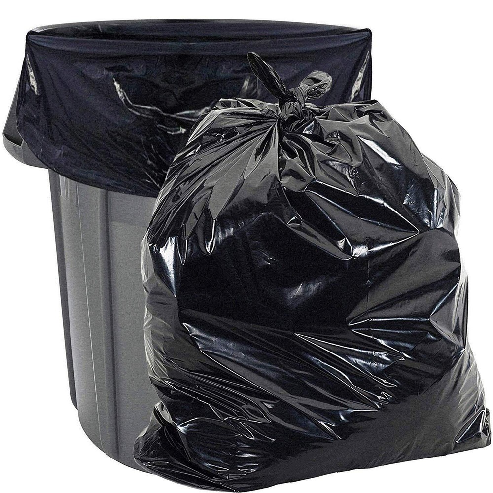 Heavy Duty 55 Gallon Trash Bags - (Large 50 Pack/w Ties) - 2 MIL Industrial S...
