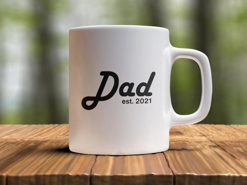 Minimalist New Dad Coffee Mug Dad Est 2021 New Dad Gift First Time Dad Gift For