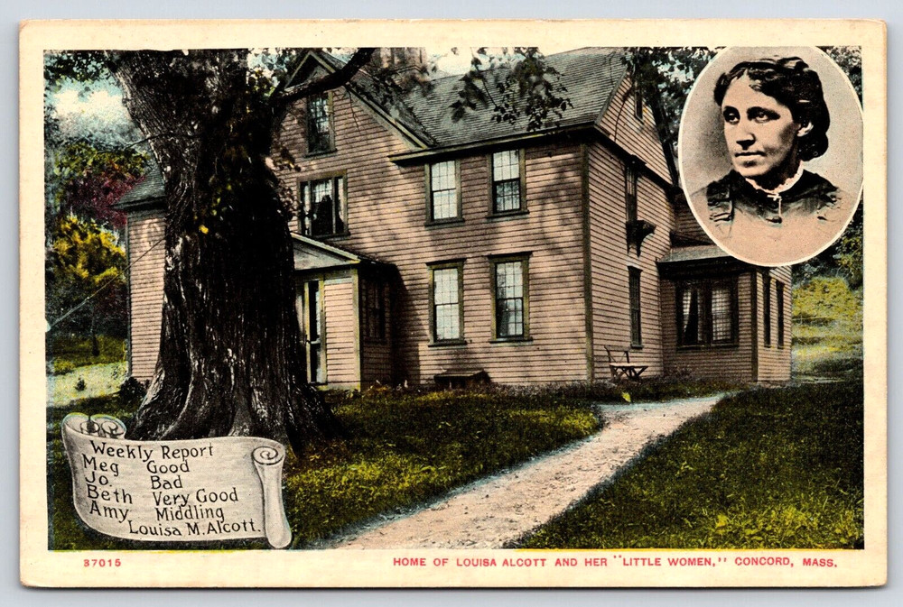 Concord Massachusetts Home Of Louisa Alcott And Little Women Vintage Postcard
