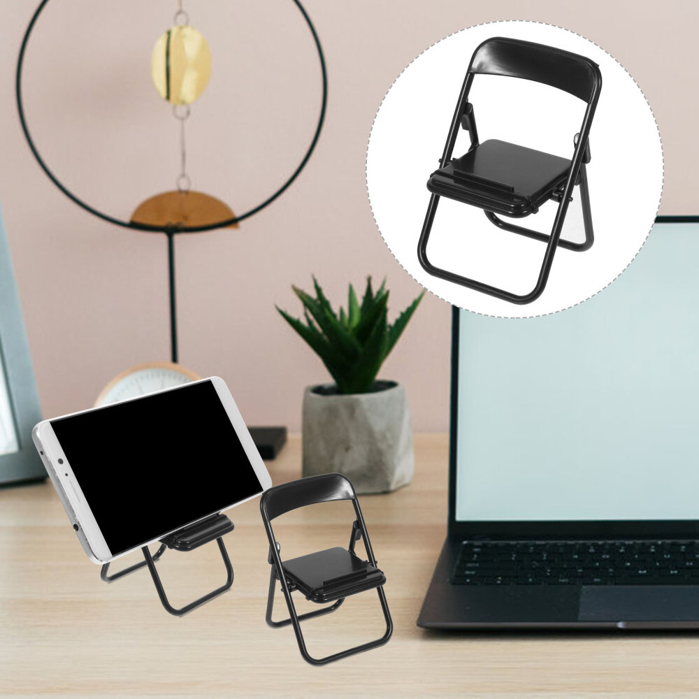 12 Pcs Foldable Chair Phone Stand Toy Folding Dollhouse Accessories Work