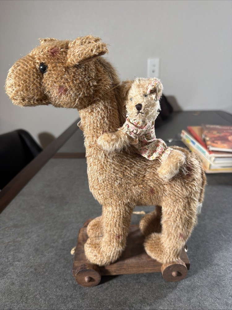 Boyds Bears Head Bean Collection Plush Camel Pull Toy Wooden Style 93008 w/ Tags