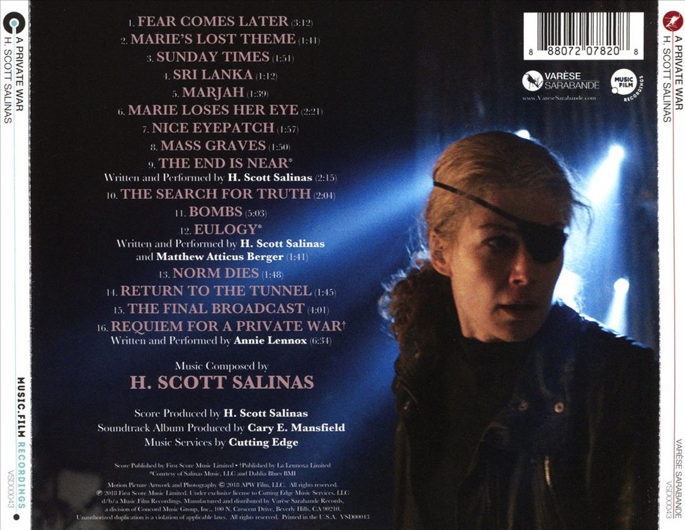 H. Scott Salinas Private War [Original Motion Picture Soundtrack] New Cd