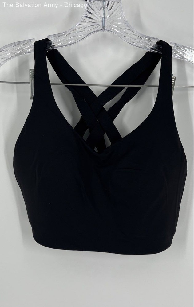 Lululemon Womens Black Criss Cross Back Sleeveless Activewear Sports Bra Sz 36D