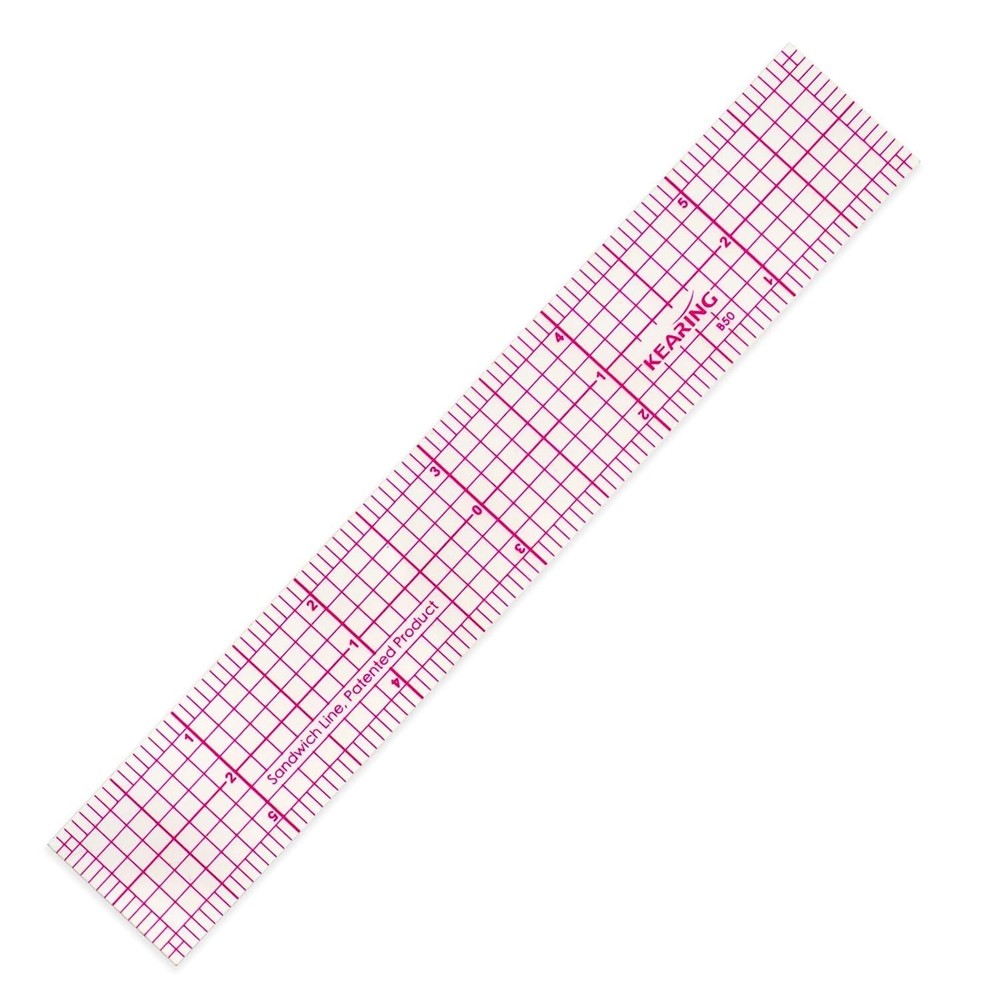 Clear Sewing Ruler: Quilting & Pattern Grading, 1.2mm Plastic