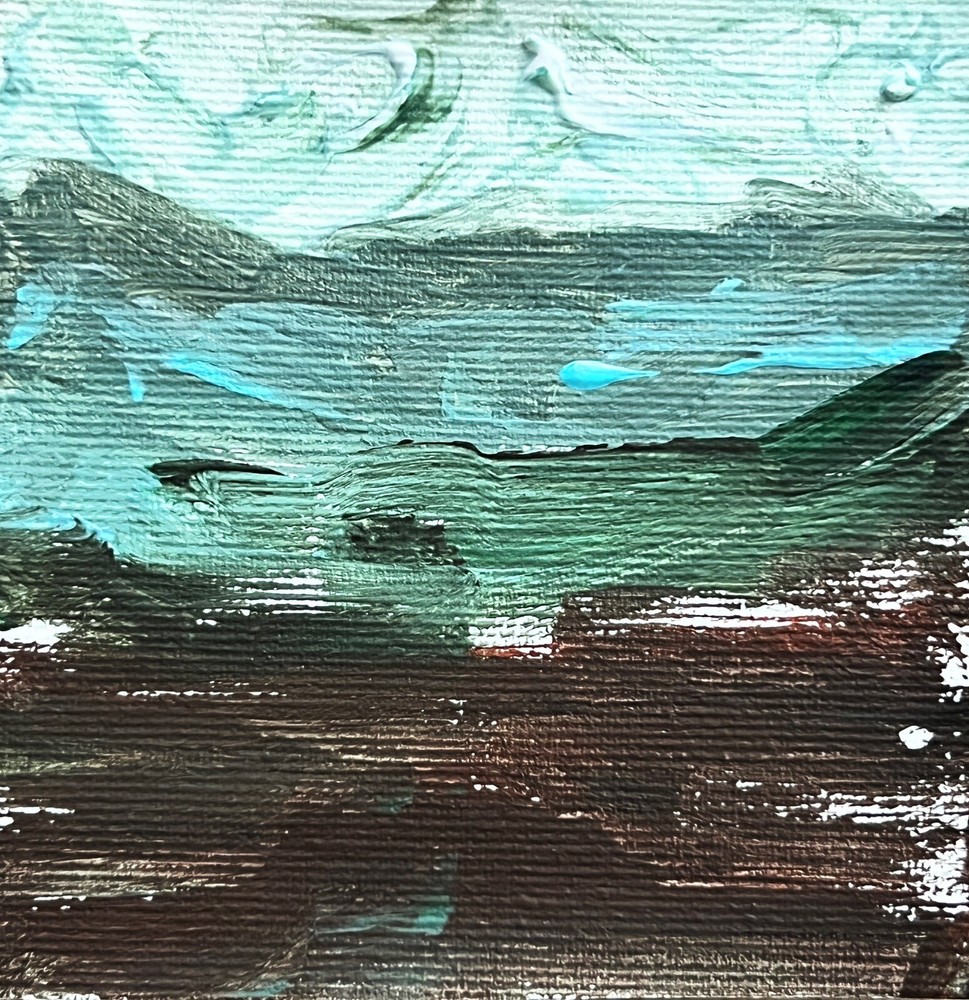 Abstract Miniature Landscape Acrylic Painting on Canvas Art-image
