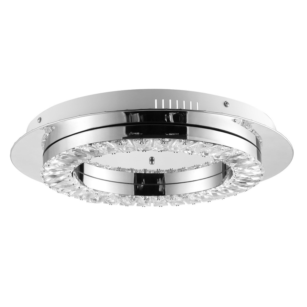 Jonathan Y JYL7216 Cristal 18-Inch Chrome LED Flush Mount Light