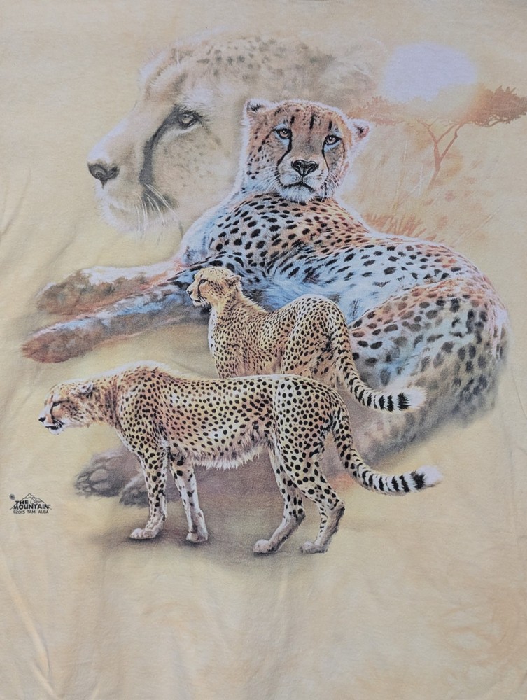 The Mountain Mens T-shirt Yellow Serengeti Gold Cheetahs Retired Logo XL #6333