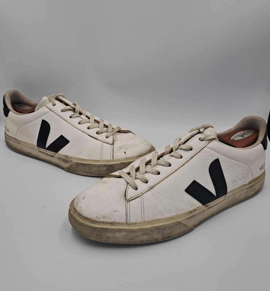 Size 12 - Veja Campo Leather White Black - RETAIL $165