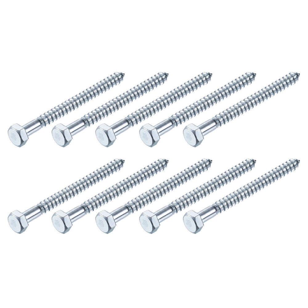 Hex Lag Screws (M6x80mm)25Pcs, Carbon Steel Self-Tapping Wood Bolts