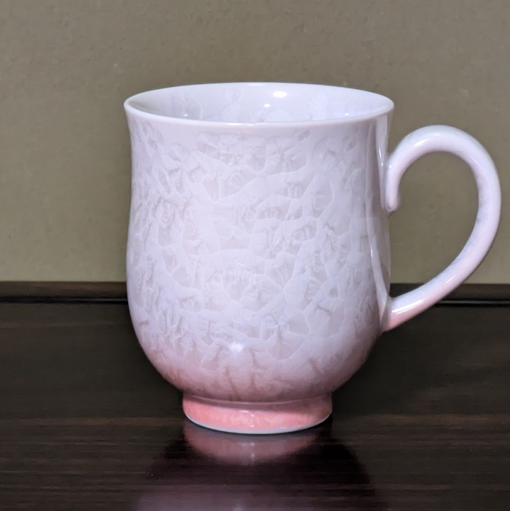 Kyoto Kiyomizu ware, Japanese Mug (Tea cup, Coffee cup) Flower Crystal Red