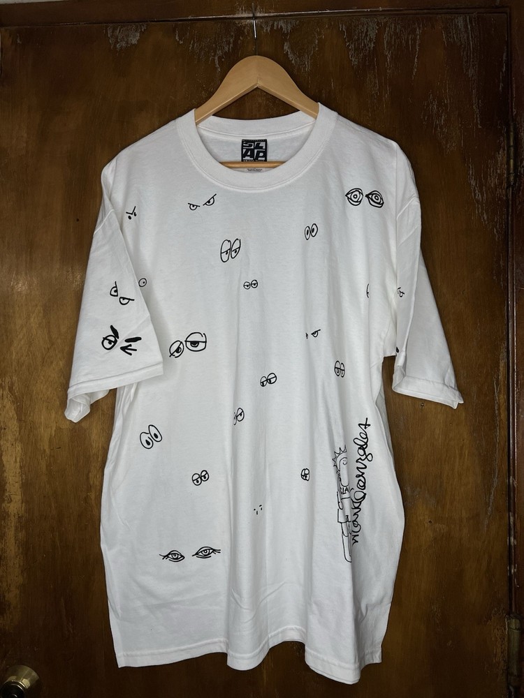 VTG Y2K Slap Skateboard Magazine T Shirt Size XL White Eyes AOP T Shirt