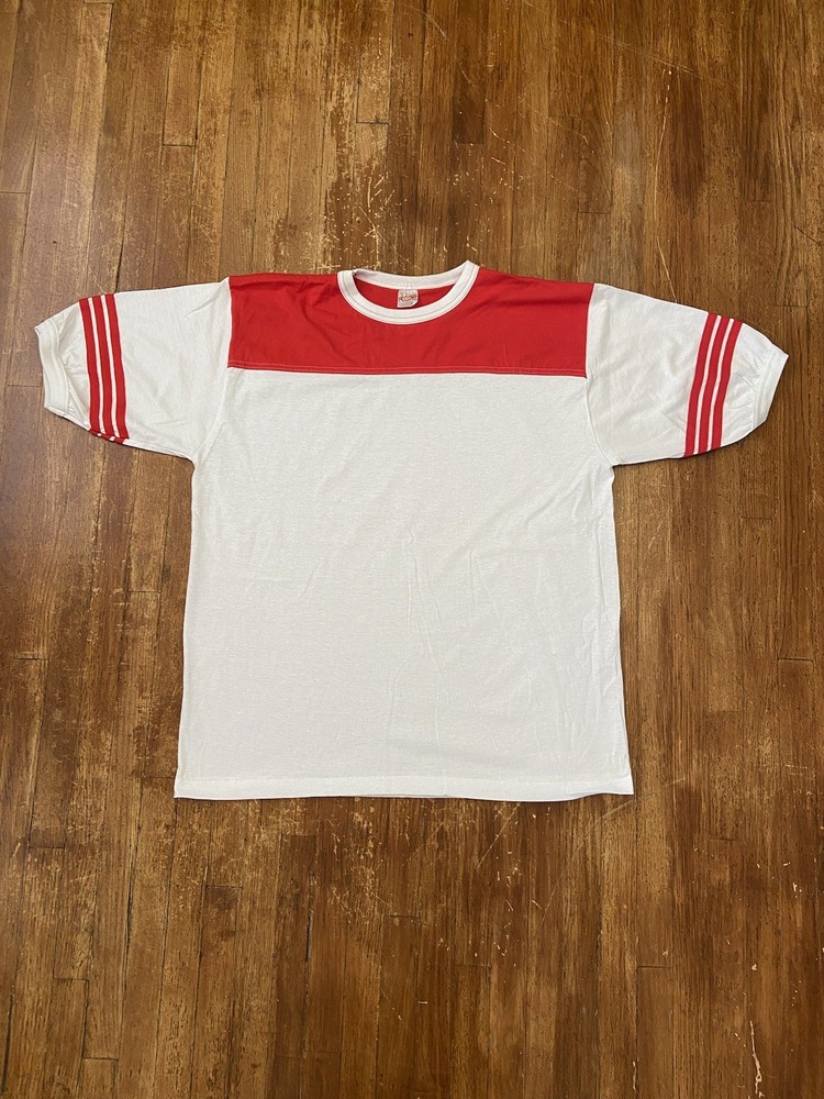 Deadstock Vintage 80s Single Stitch Classic Retro Ringer T-Shirt Adult 2XL USA