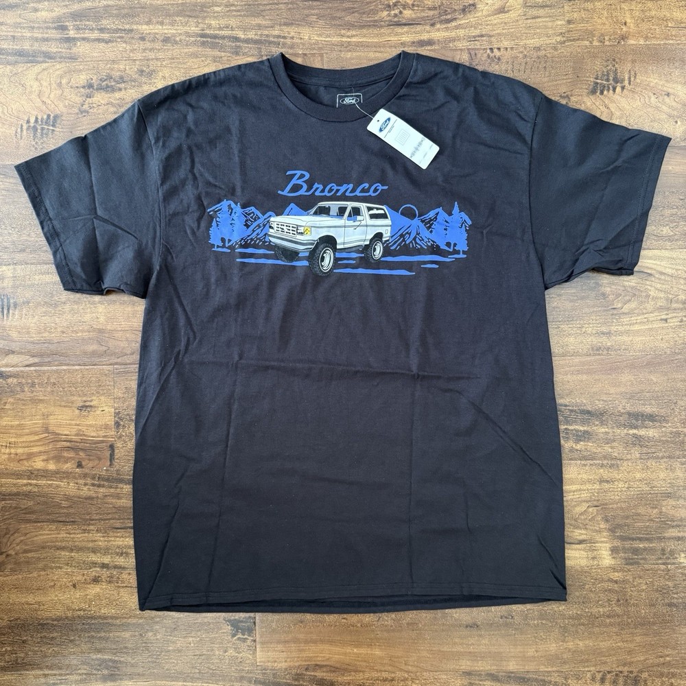 Ford Bronco Graphic Print Logo Black Crew Neck Short Sleeve T-Shirt Mens XL