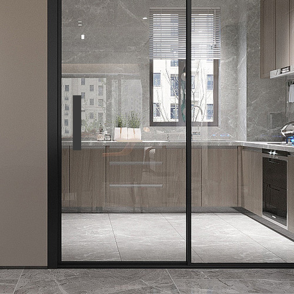 Stainproof 12in Black Stainless Steel Sliding Door Handle & Towel Rail