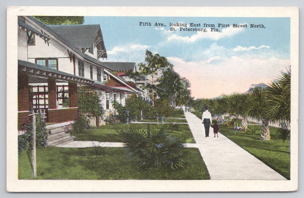 St. Petersburg FL Fifth Ave. East from 1st St. North E. C. Kropp Postcard