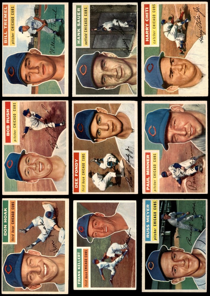 1956 Topps Chicago Cubs Near Team Set 4 - VG/EX 7217241 (18 / 21 cards)