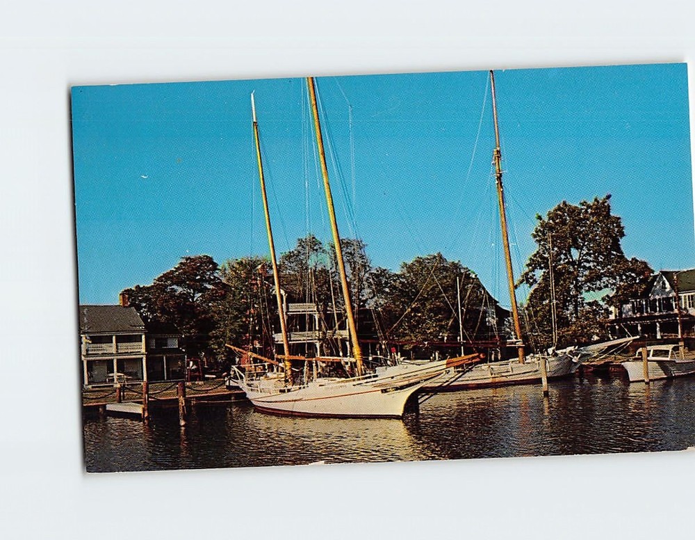 Postcard Workboats Chesapeake Bay Maritime Museum St. Michaels Maryland USA