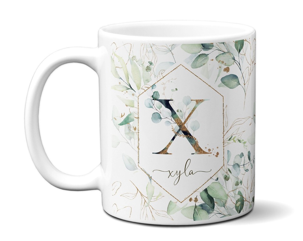 Personalized Monogram Floral Initial Name Mug Custom Gift For Her