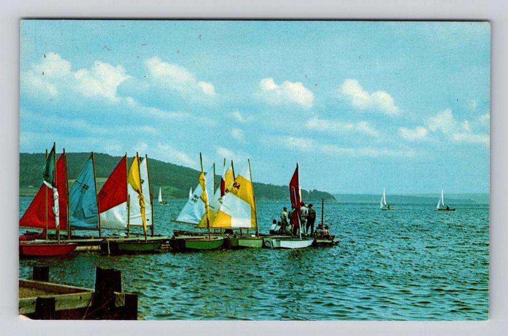 Cape Breton Nova Scotia-Canada, Boating Baddeck, Cabot Trail, Vintage Postcard